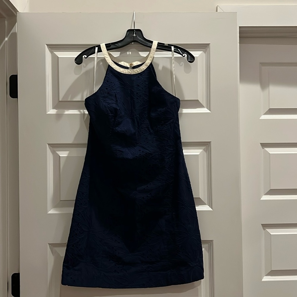 Lilly Pulitzer Pearl dress navy eyelet